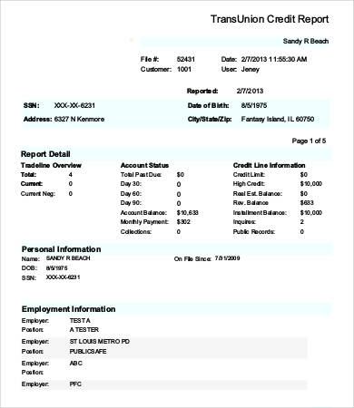 Credit Report Generator